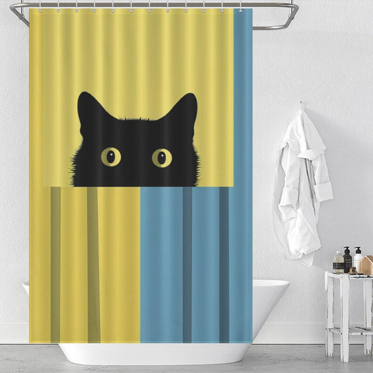 Minimalistic Shy Cat Shower Curtain