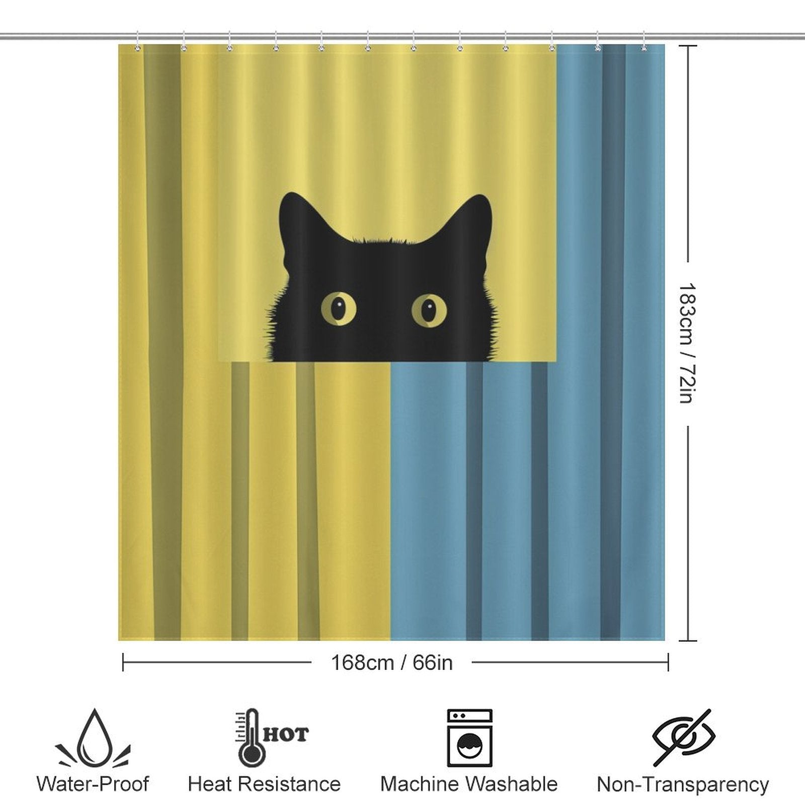 Minimalistic Shy Cat Shower Curtain