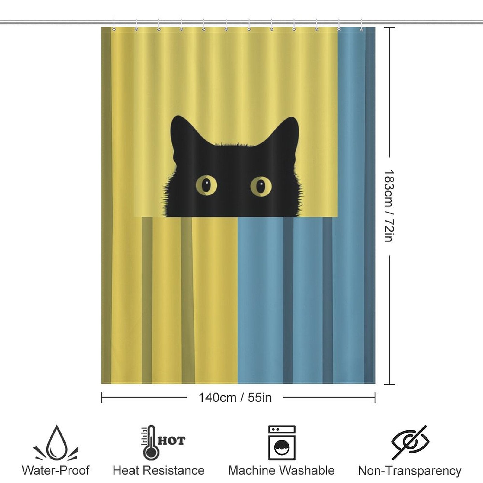 Minimalistic Shy Cat Shower Curtain