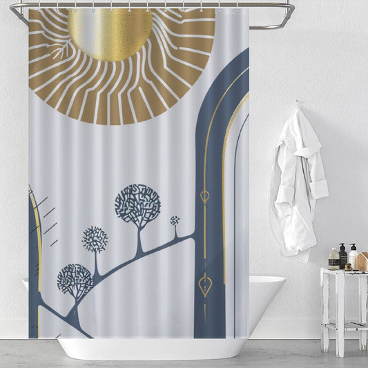 Modern Abstract Art Sun Boho Shower Curtain