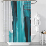 Modern Black White and Turquoise Shower Curtain