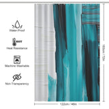 Modern Black White and Turquoise Shower Curtain