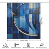 Modern Blue Geometric Shower Curtain