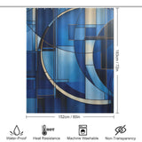 Modern Blue Geometric Shower Curtain