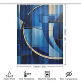 Modern Blue Geometric Shower Curtain