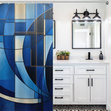 Modern Blue Geometric Shower Curtain