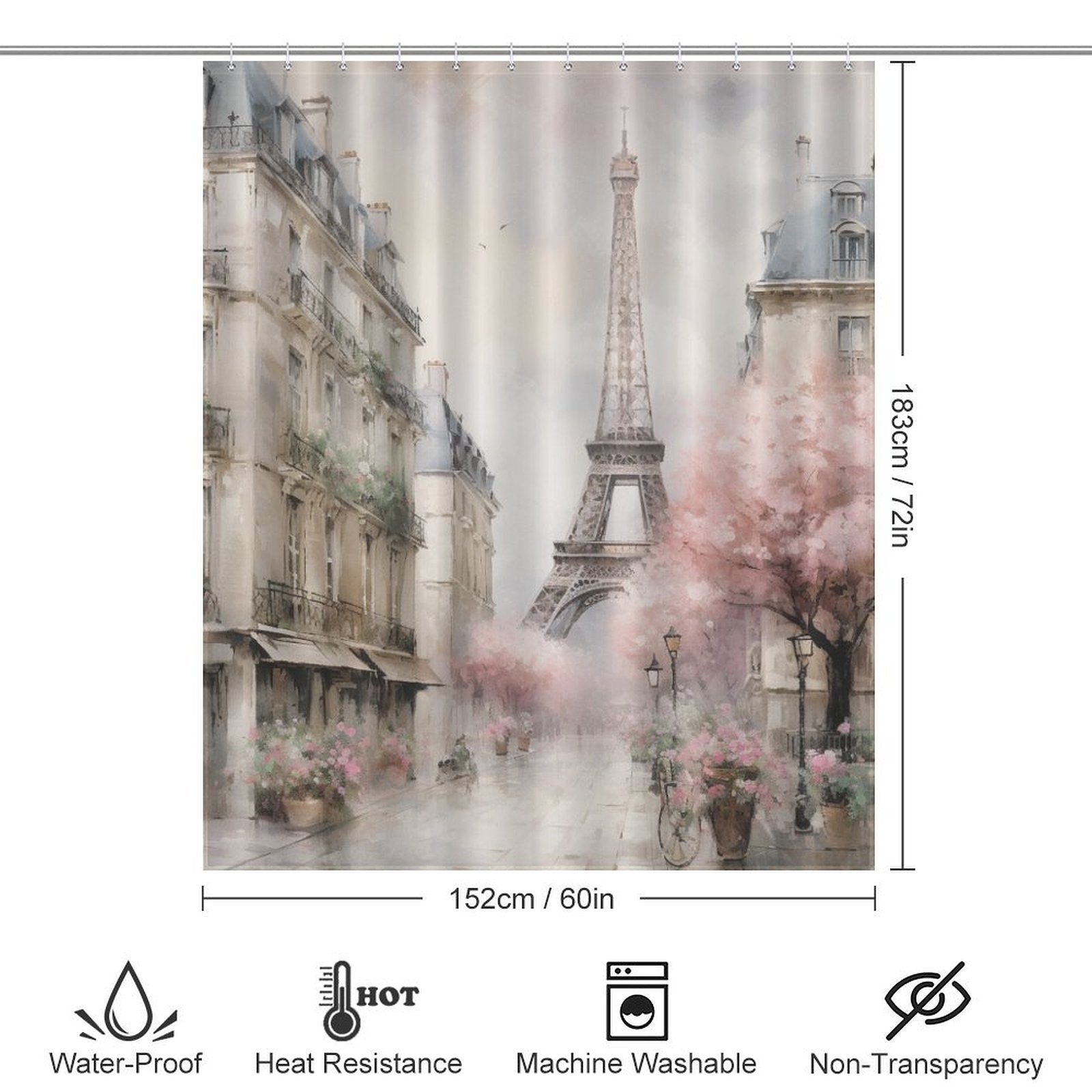 Modern French Shower Curtain