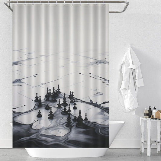 Monochrome Black and White Shower Curtain