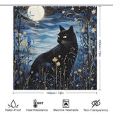 MoonlitBotanicals Cat Shower Curtain