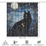 MoonlitBotanicals Cat Shower Curtain