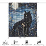 MoonlitBotanicals Cat Shower Curtain