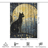 MoonlitFelineTales Cat Shower Curtain