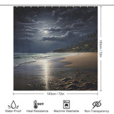 Moonlit Beach Shower Curtain Nautical Dream