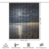 Moonlit Beach Shower Curtain Nautical Dream