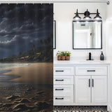 Moonlit Beach Shower Curtain Nautical Dream