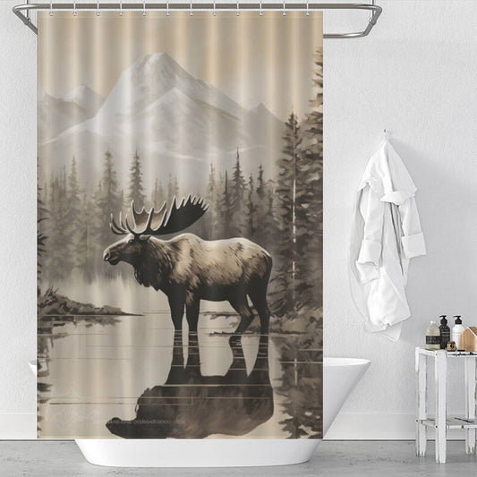 Mountain Moose Shower Curtain