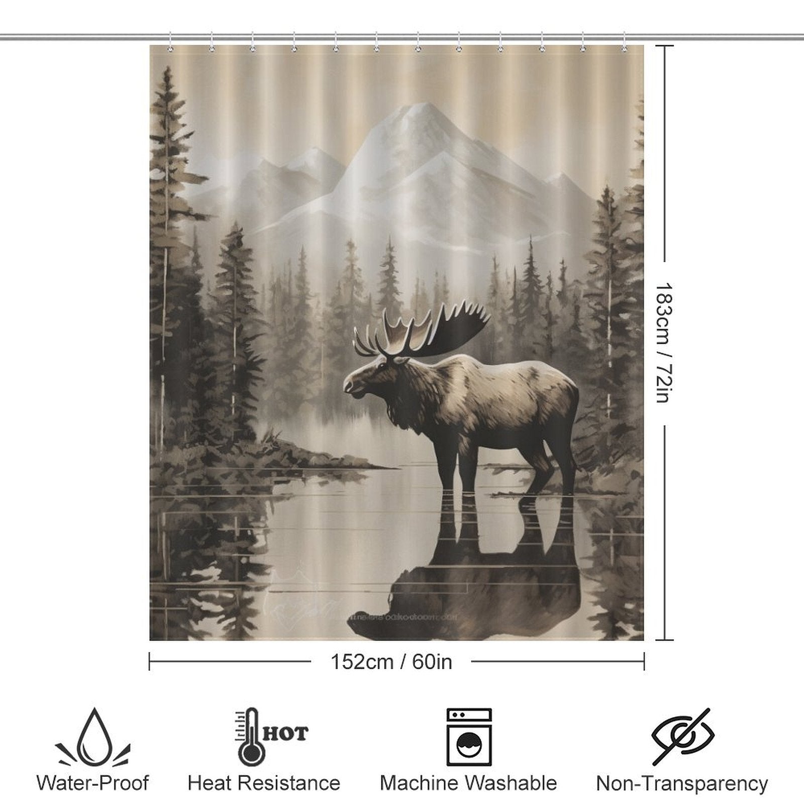 Mountain Moose Shower Curtain