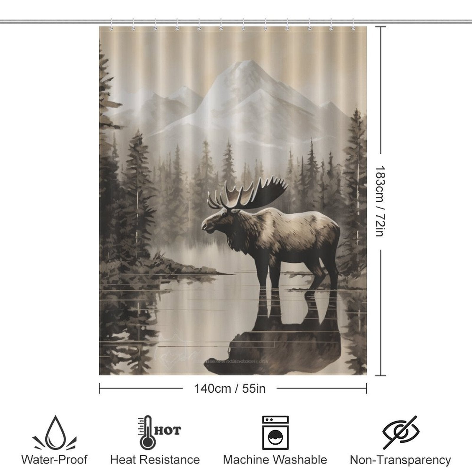 Mountain Moose Shower Curtain