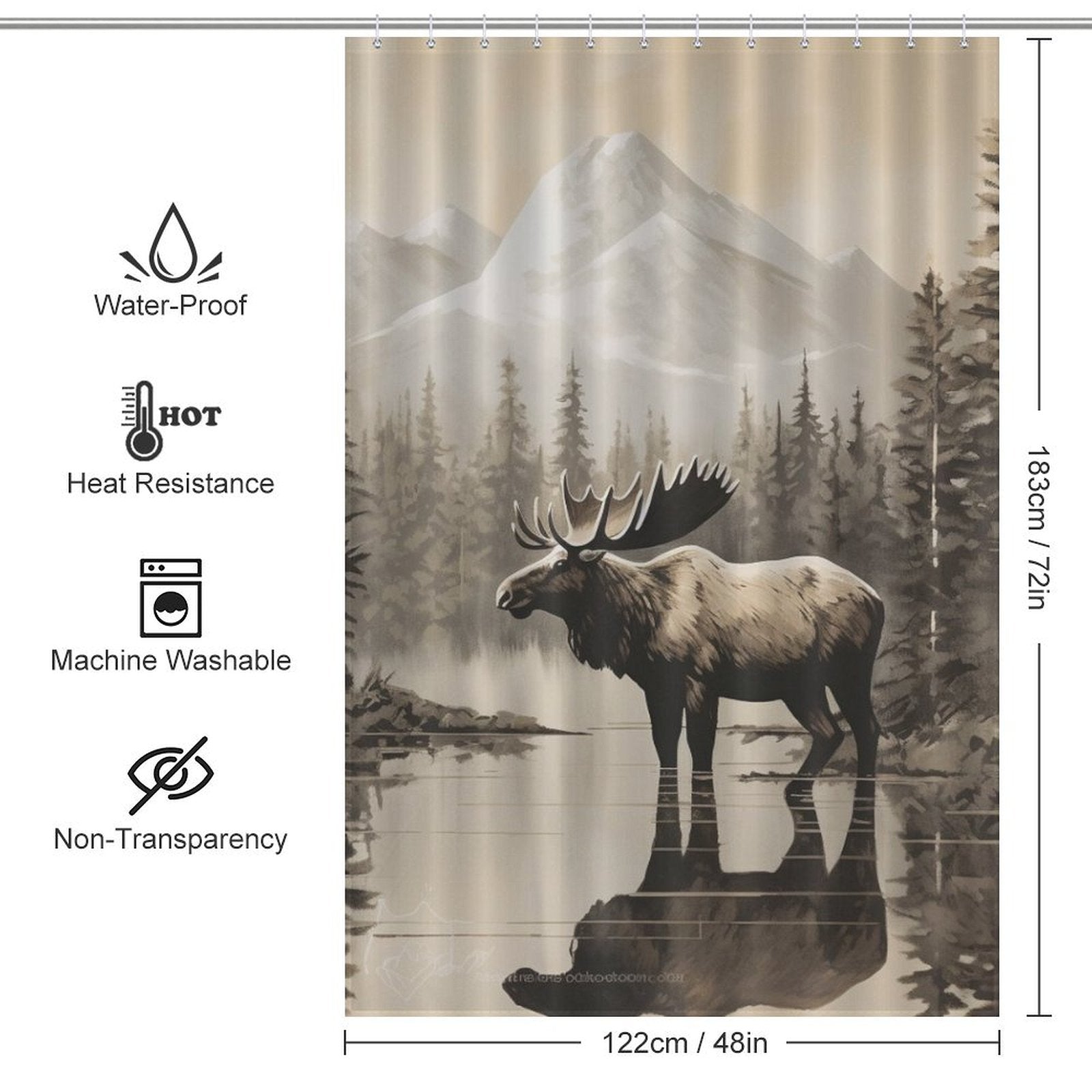 Mountain Moose Shower Curtain