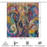 Add a splash of color to your bathroom decor with this Multi Colored Happy Elephant Shower Curtain-Cottoncat. Measuring 183 cm by 168 cm, this vibrant shower curtain is water-resistant, heat-resistant, machine washable, and non-transparent.