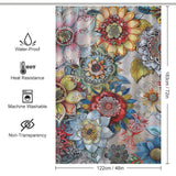 Multicolored Floral Boho Shower Curtain