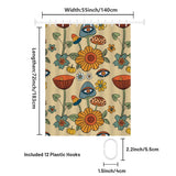 A Mushroom Eye Flowers Shower Curtain-Cottoncat with birds and flowers on it from Cottoncatdesign.