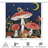 Enchanting Botanical Mushroom Shower Curtain-Cotton Cat perfect for bathroom decor in an enchanted forest.