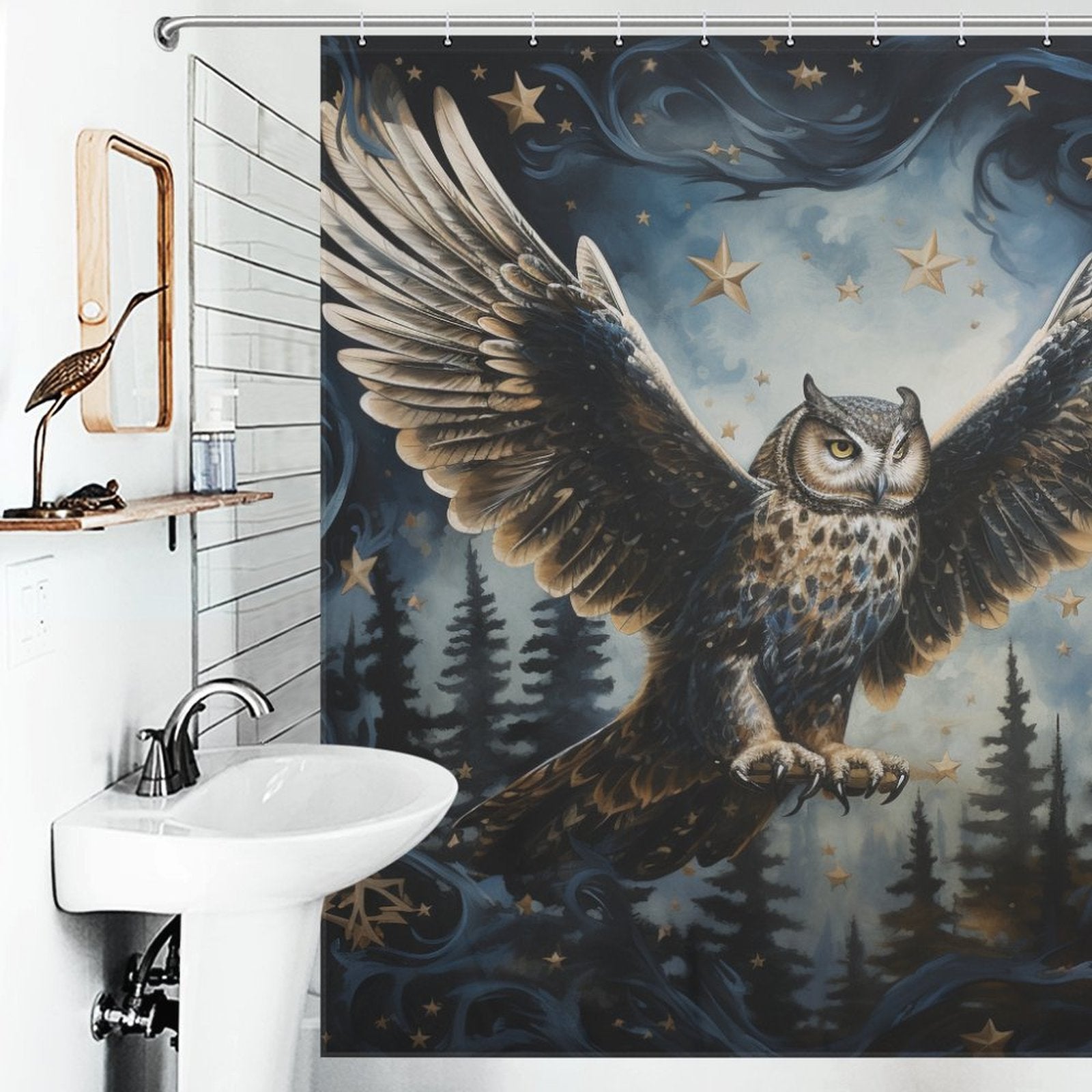 Mysterious Owl Shower Curtain