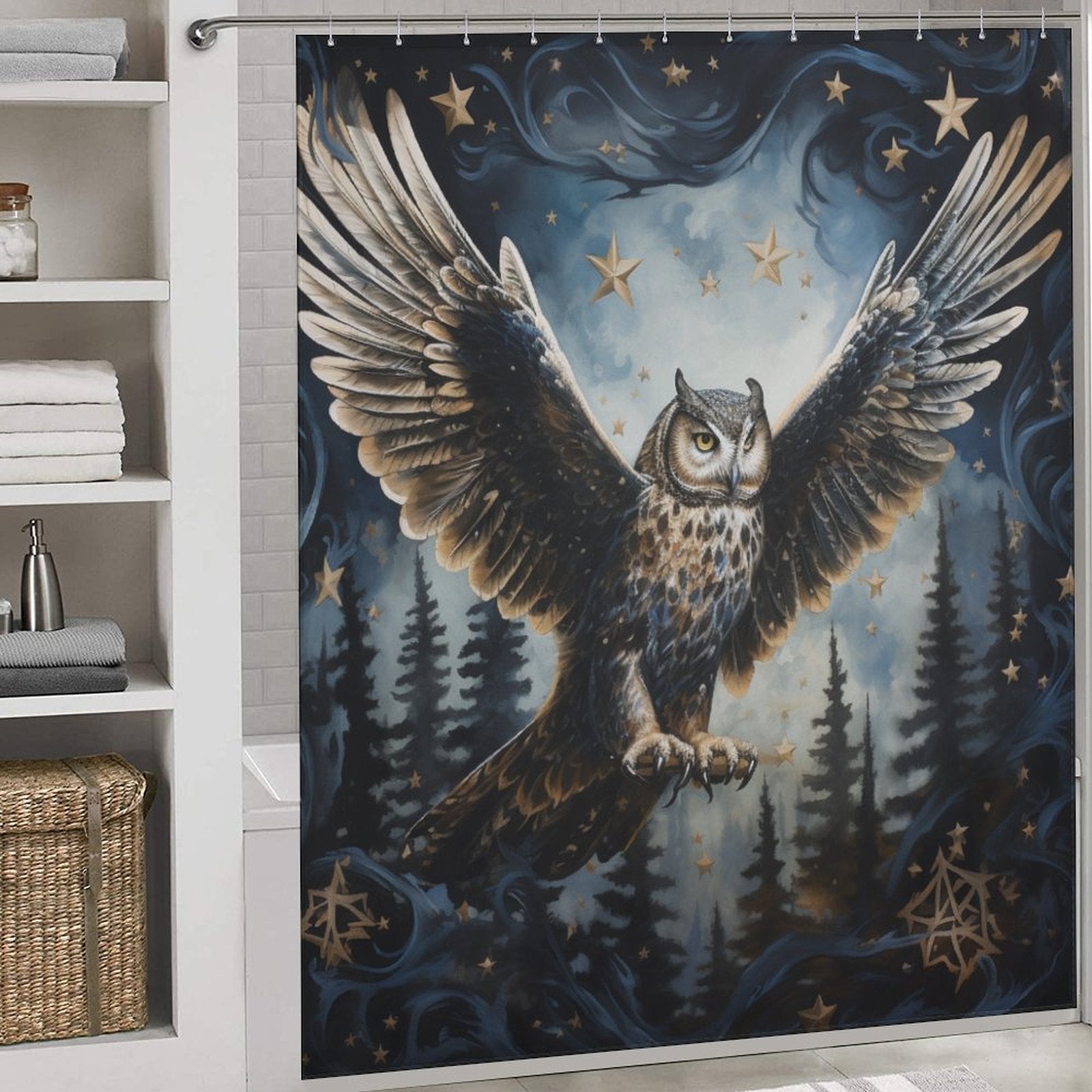 Mysterious Owl Shower Curtain