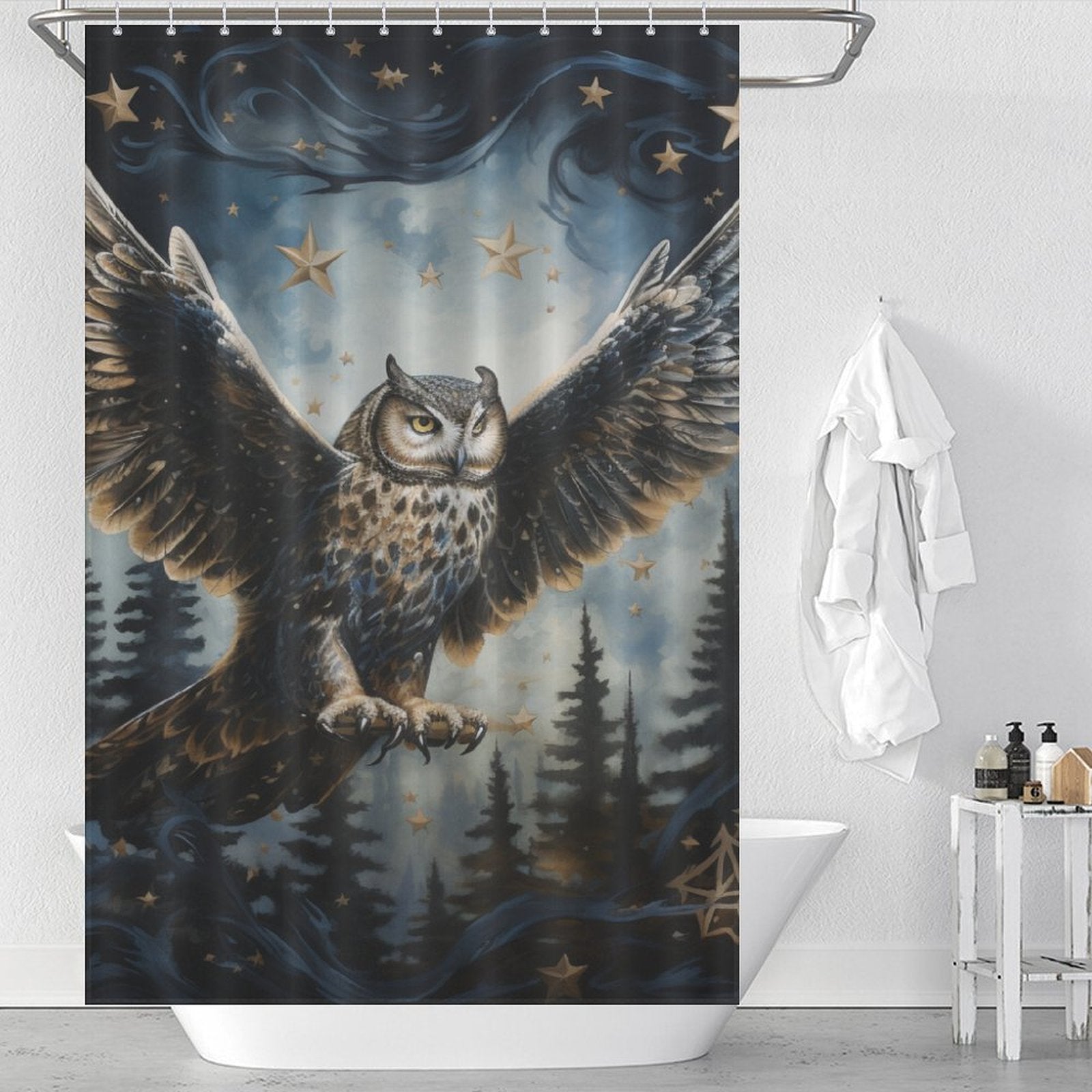 Mysterious Owl Shower Curtain