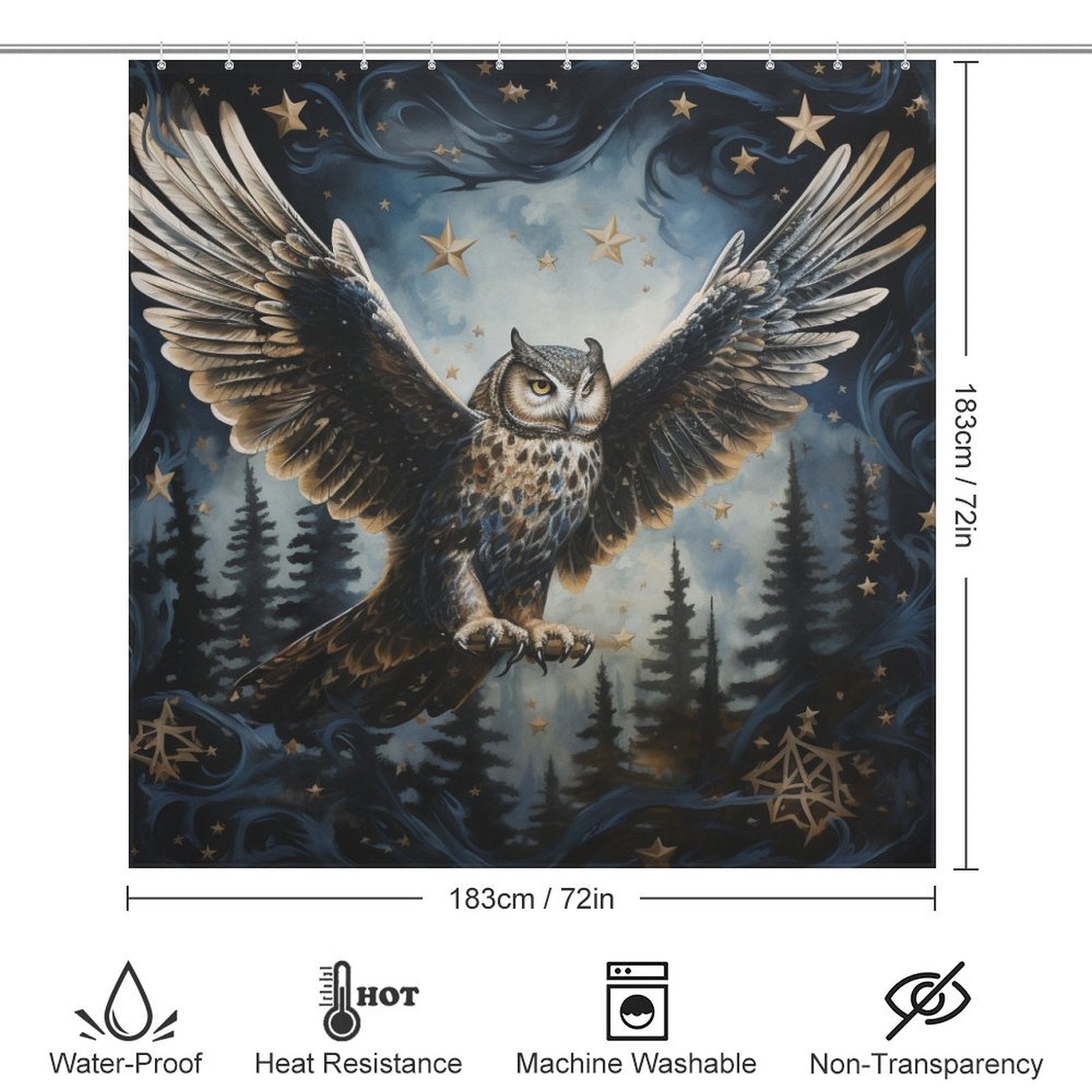 Mysterious Owl Shower Curtain