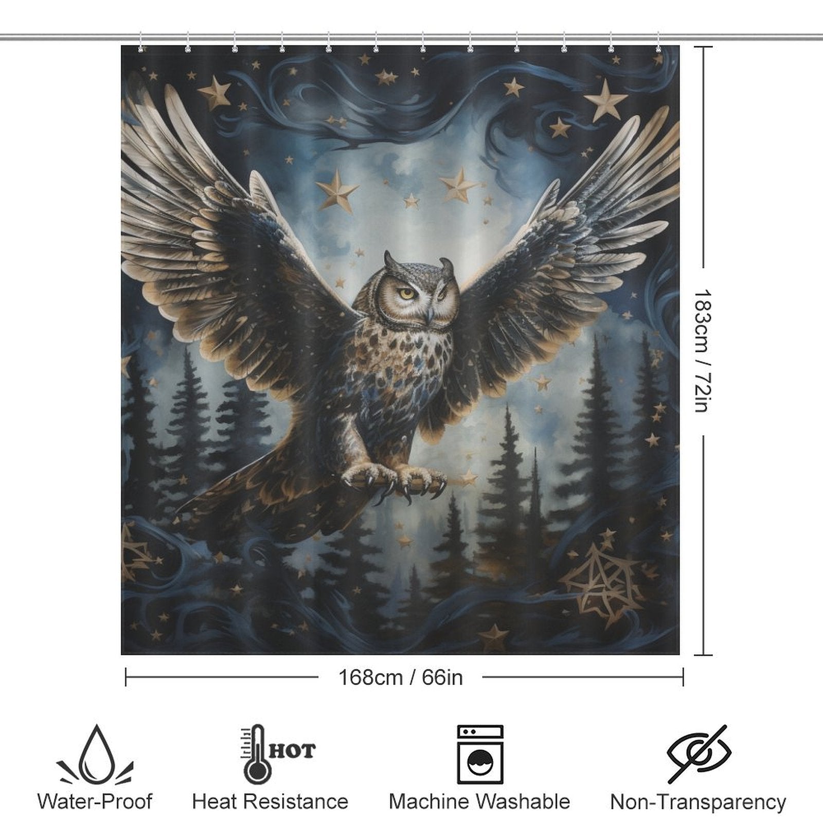 Mysterious Owl Shower Curtain