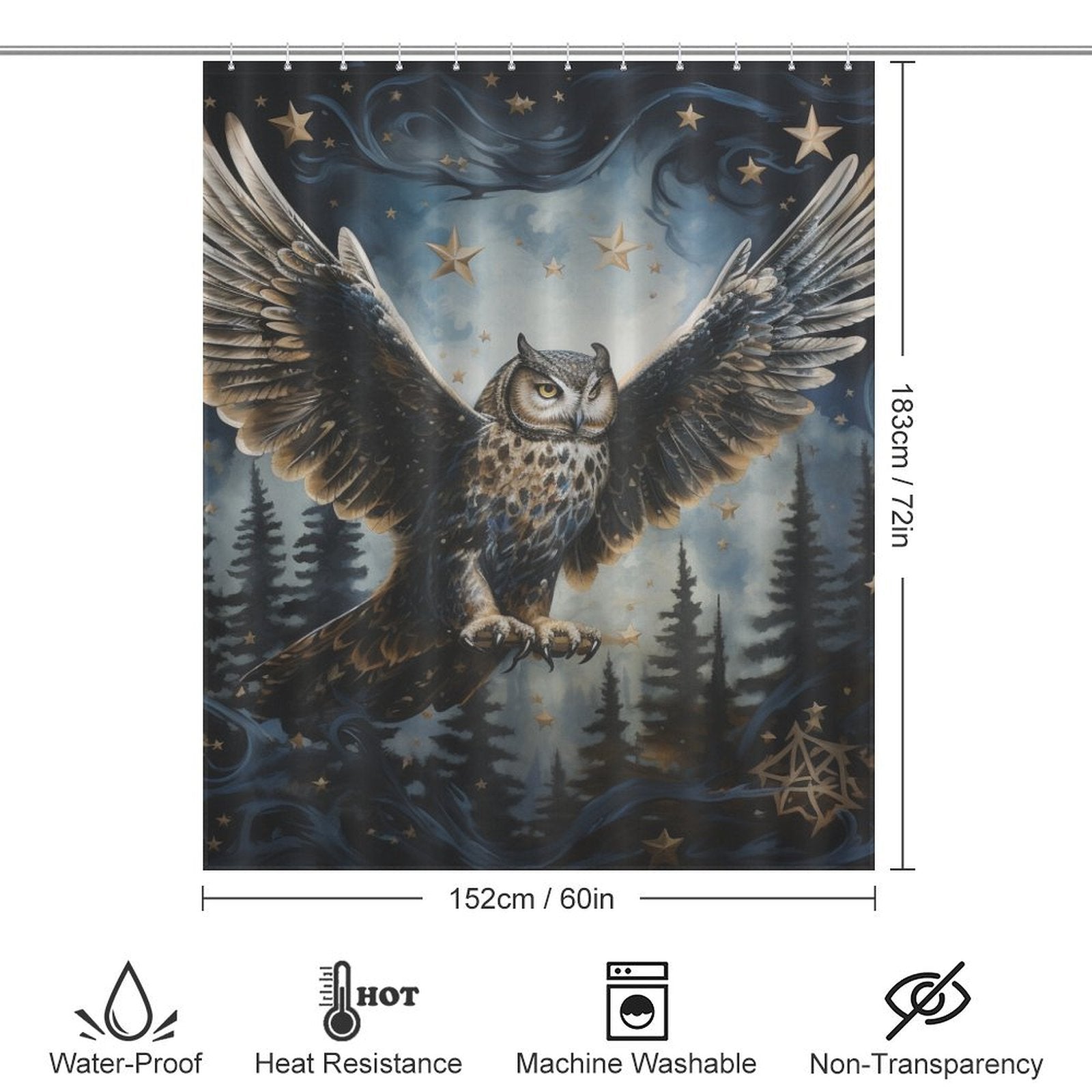 Mysterious Owl Shower Curtain