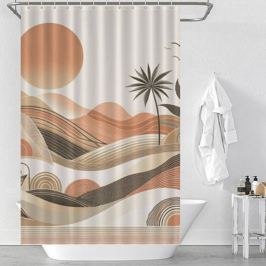 Natural Scandinavian Shower Curtain