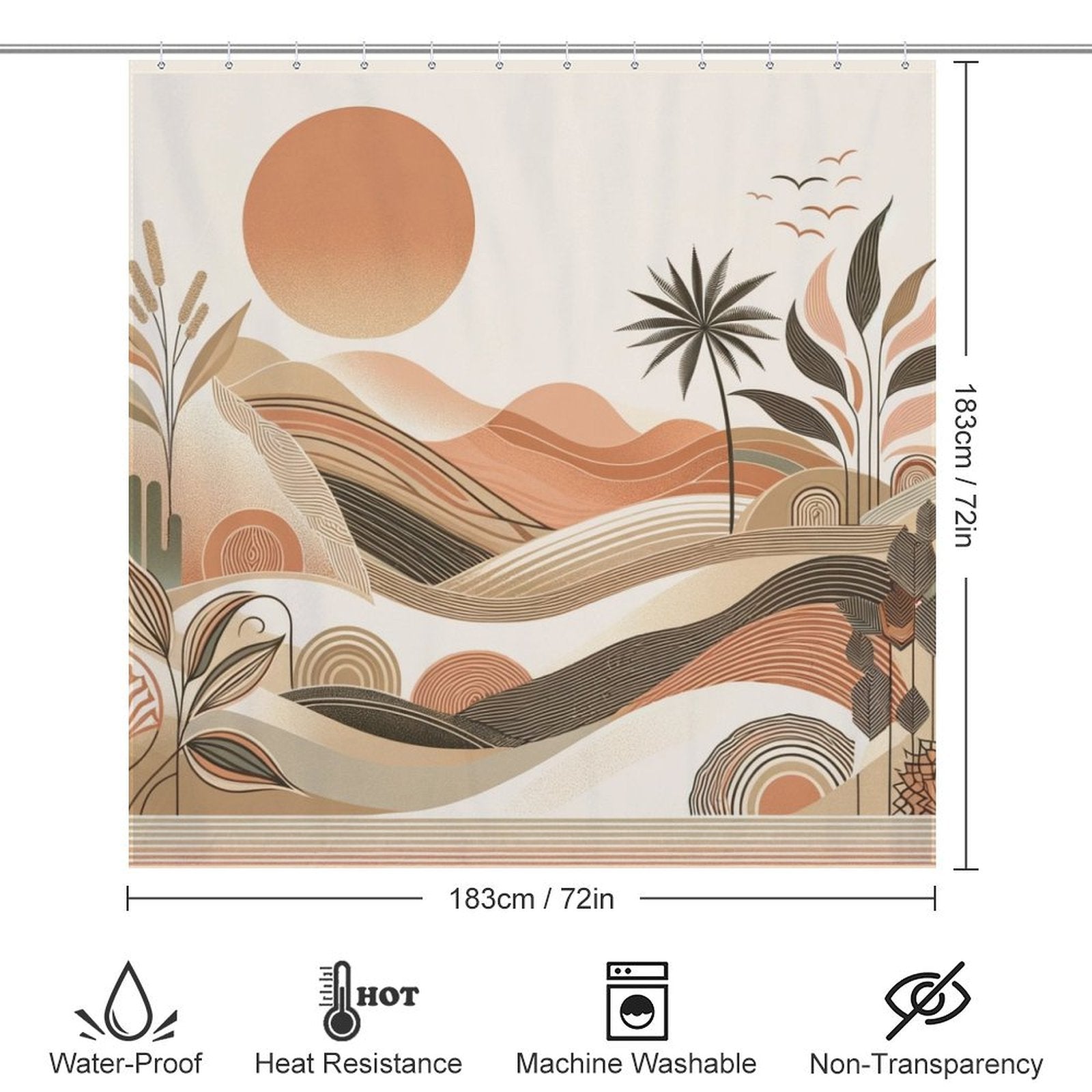 Natural Scandinavian Shower Curtain