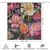 Nature-inspired Bumble Bee Shower Curtain