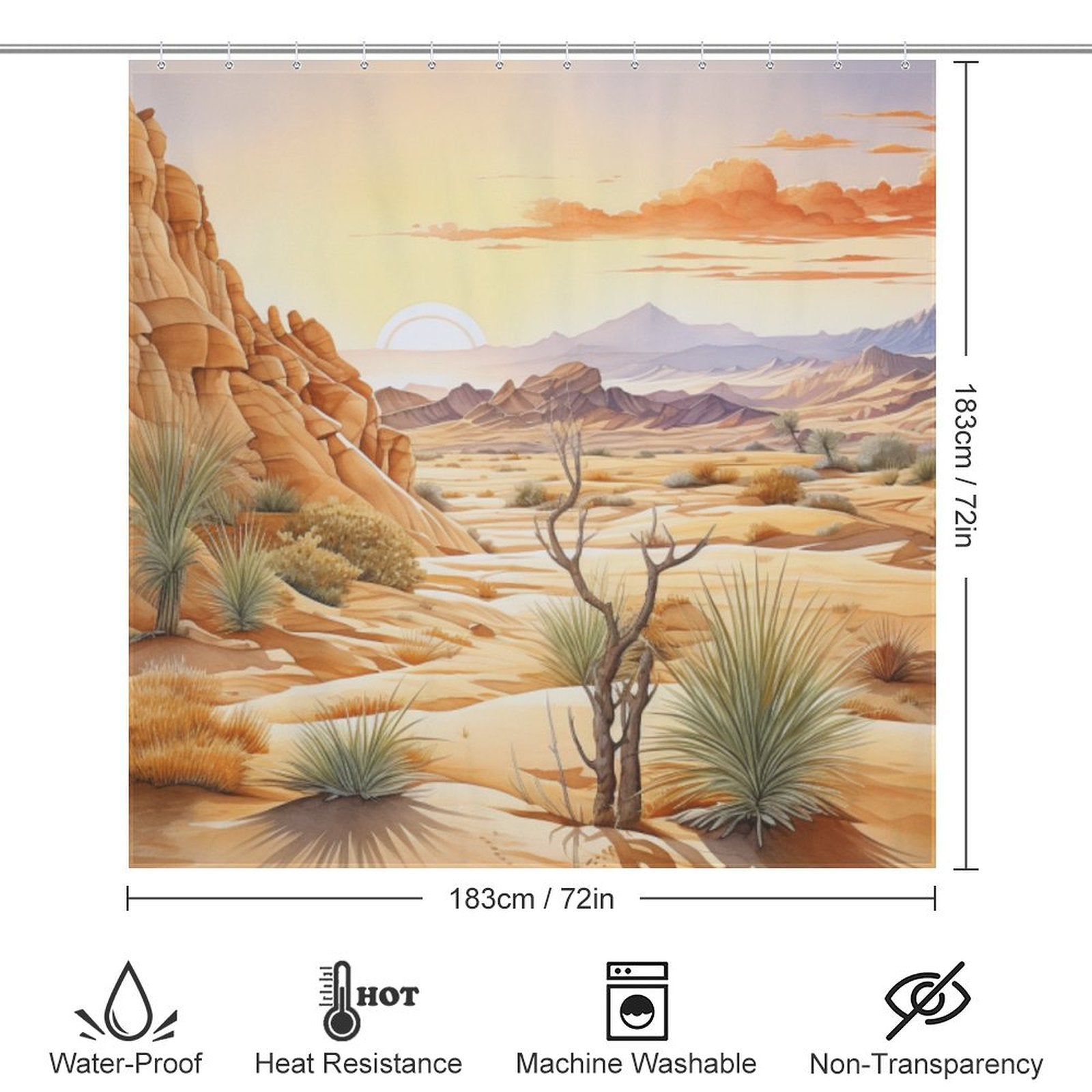 Nature-inspired Desert Shower Curtain