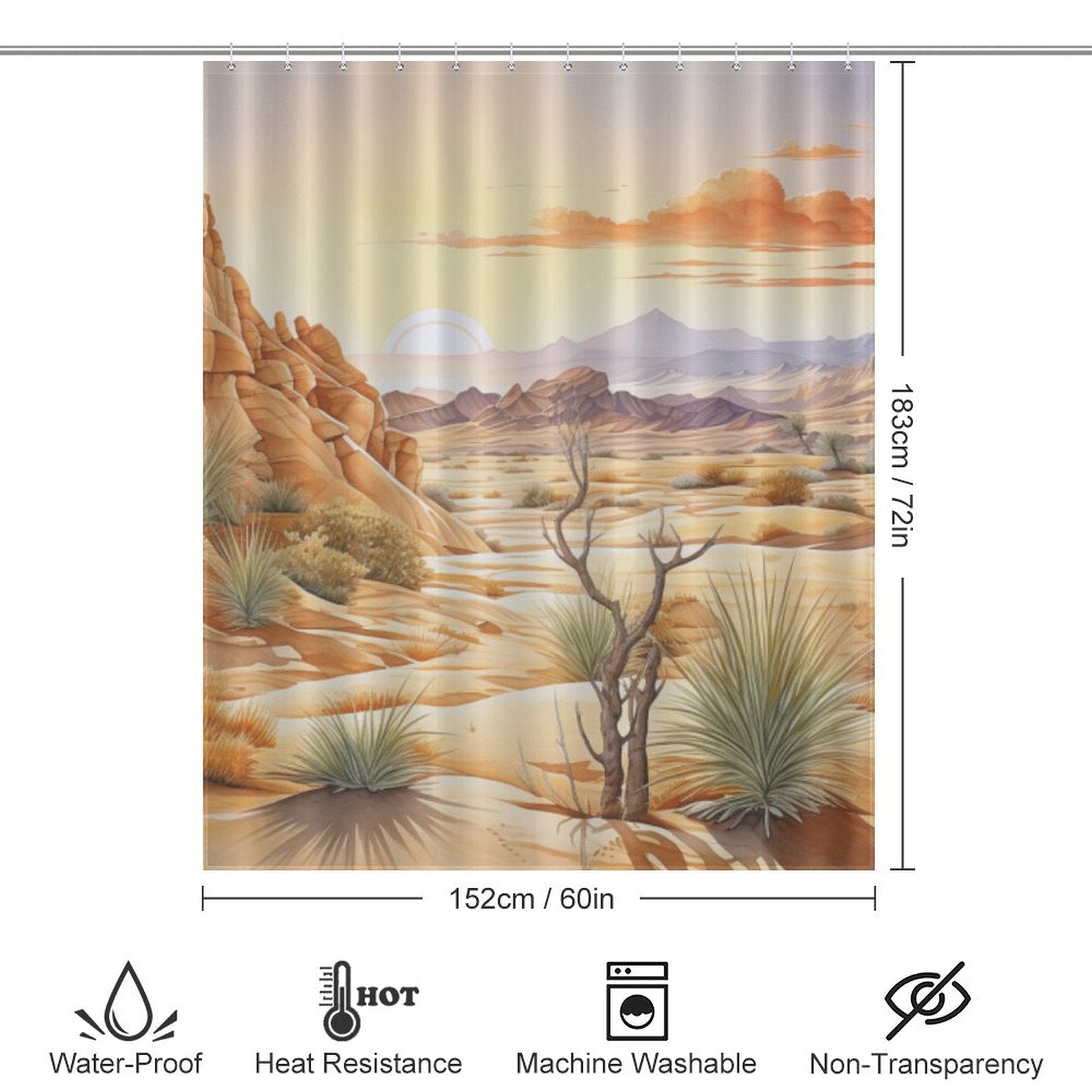 Nature-inspired Desert Shower Curtain