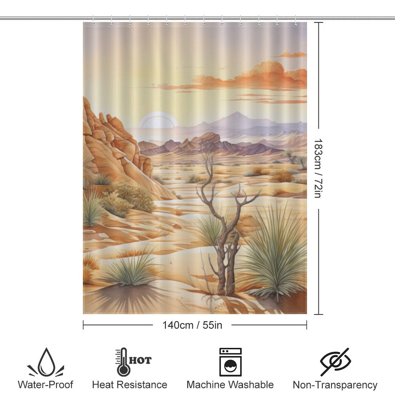 Nature-inspired Desert Shower Curtain