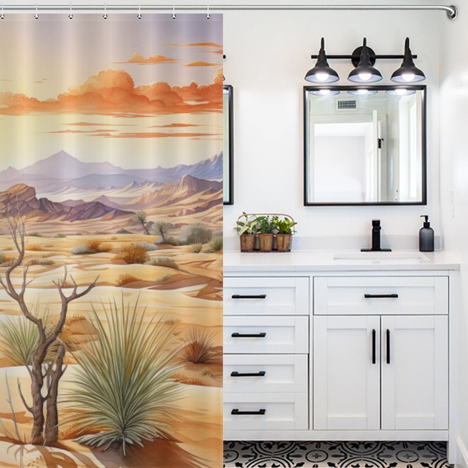 Nature-inspired Desert Shower Curtain