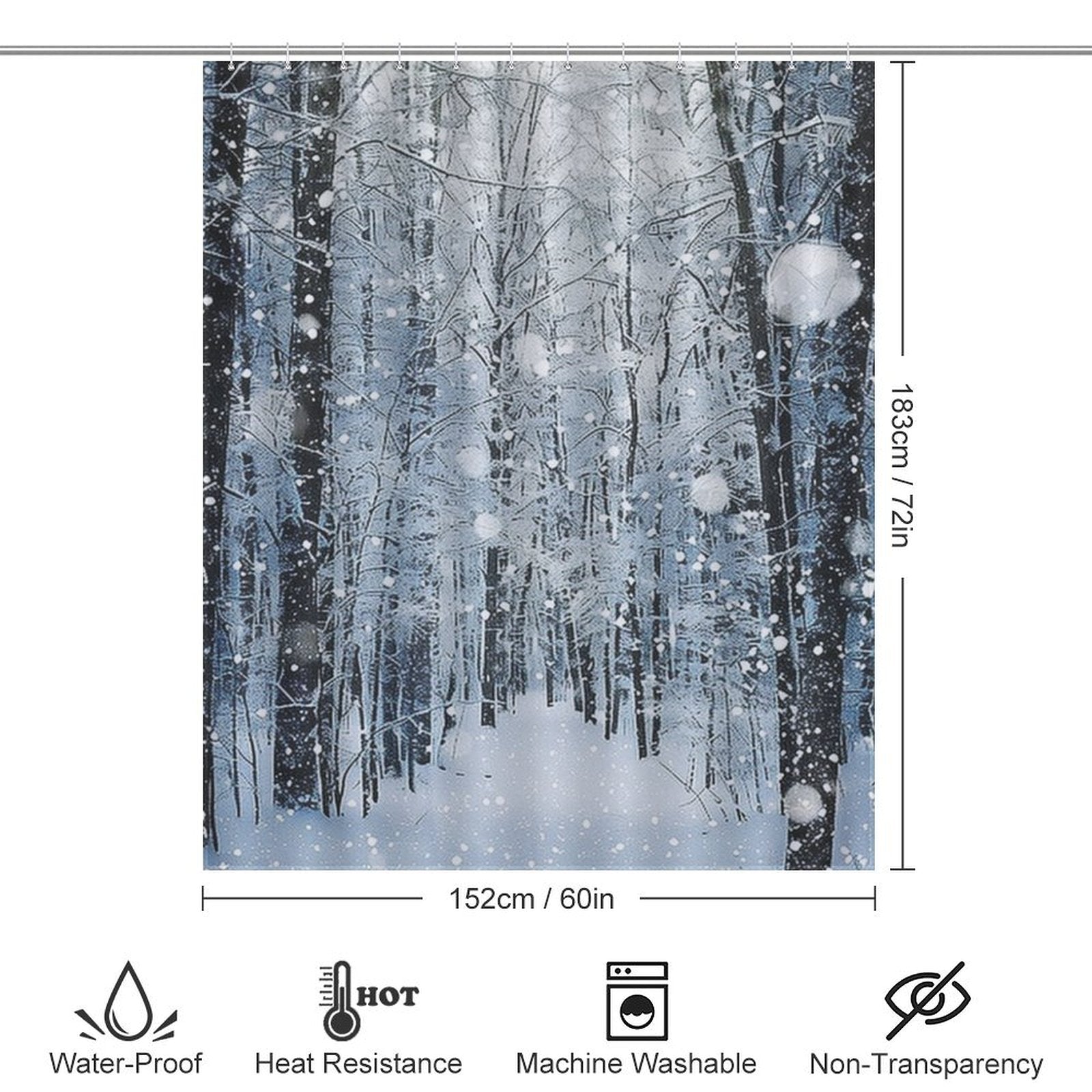 Nature-inspired Woods in Winter Shower Curtain