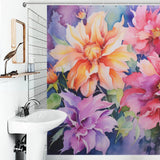 Nature-inspired and Trendy Watercolor Floral Shower Curtain