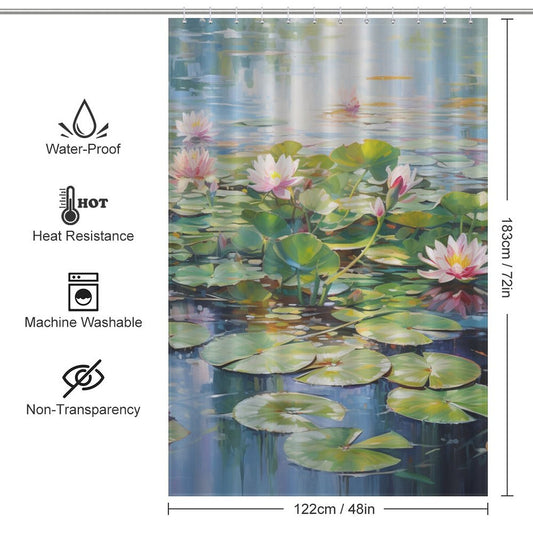 Nature Pond Lily Shower Curtain