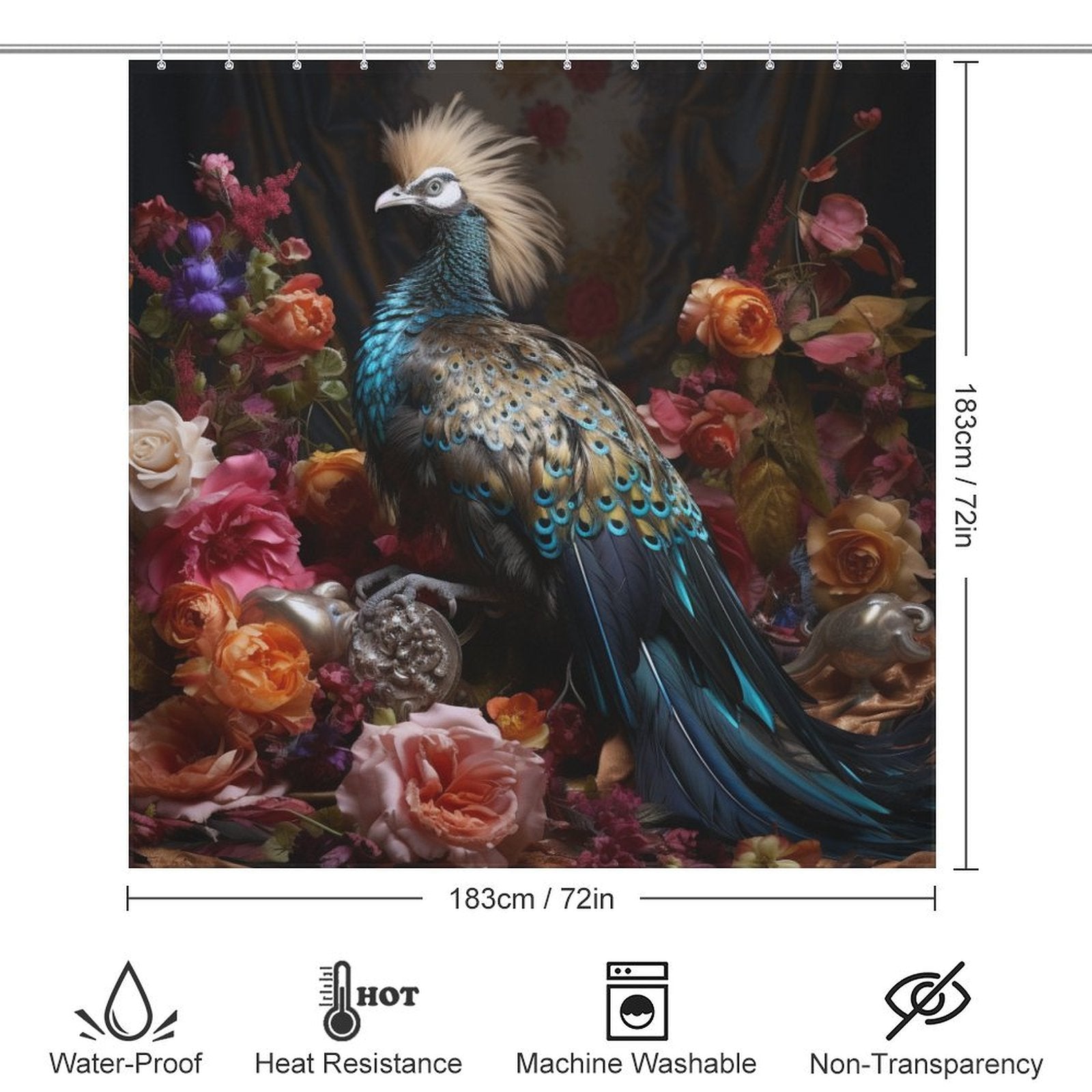 Nature's Artistry Peacock Shower Curtain