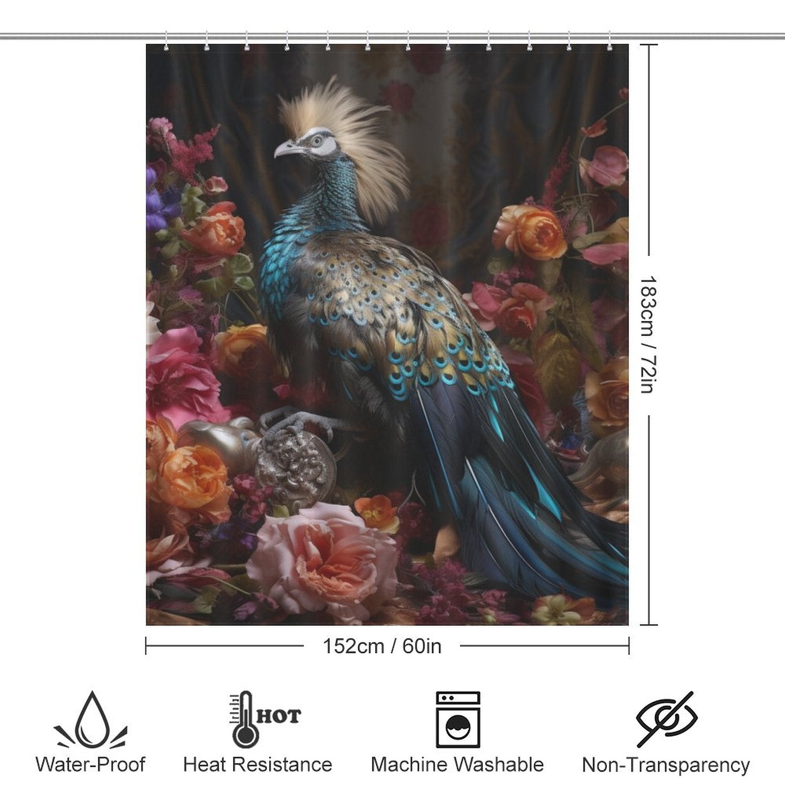 Nature's Artistry Peacock Shower Curtain