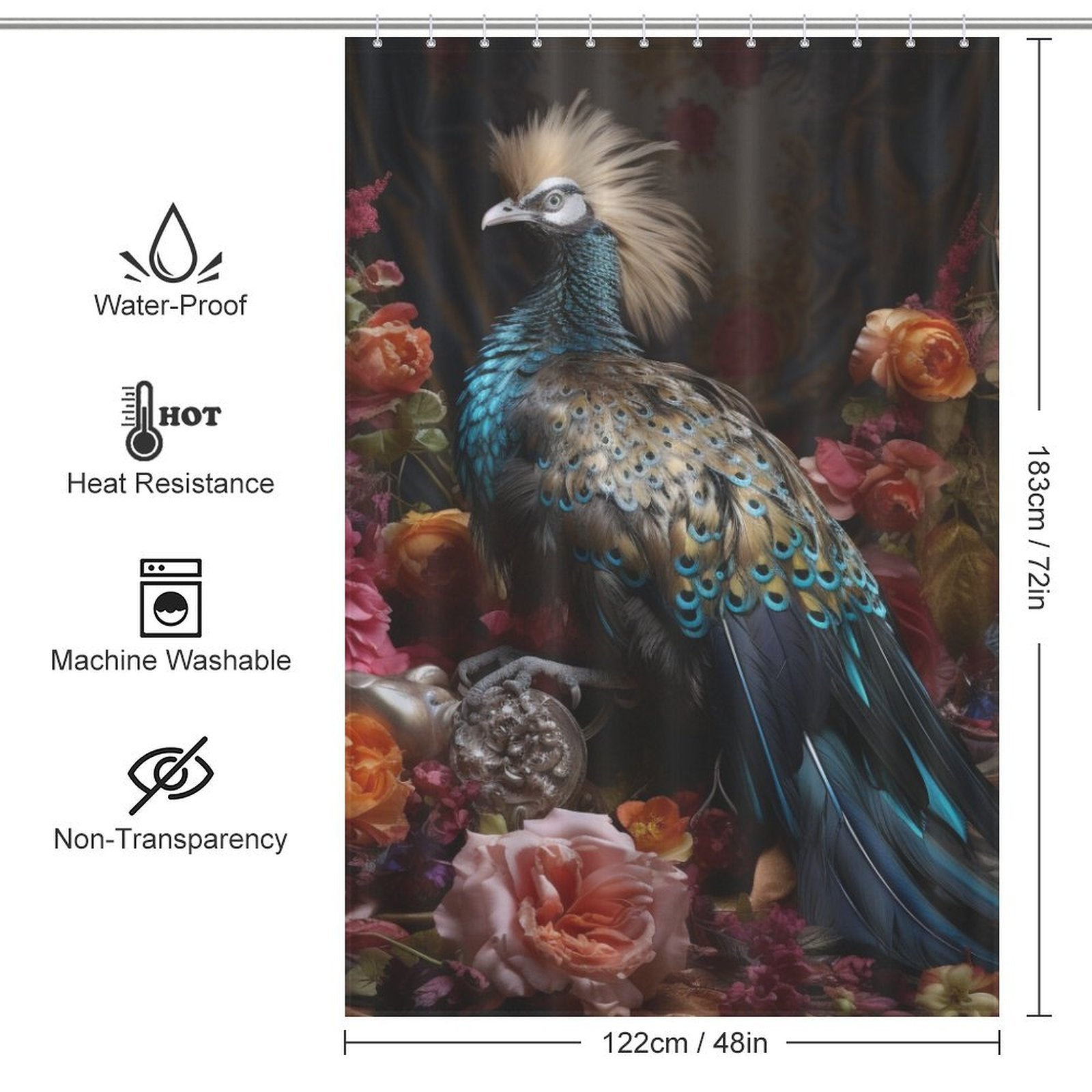 Nature's Artistry Peacock Shower Curtain