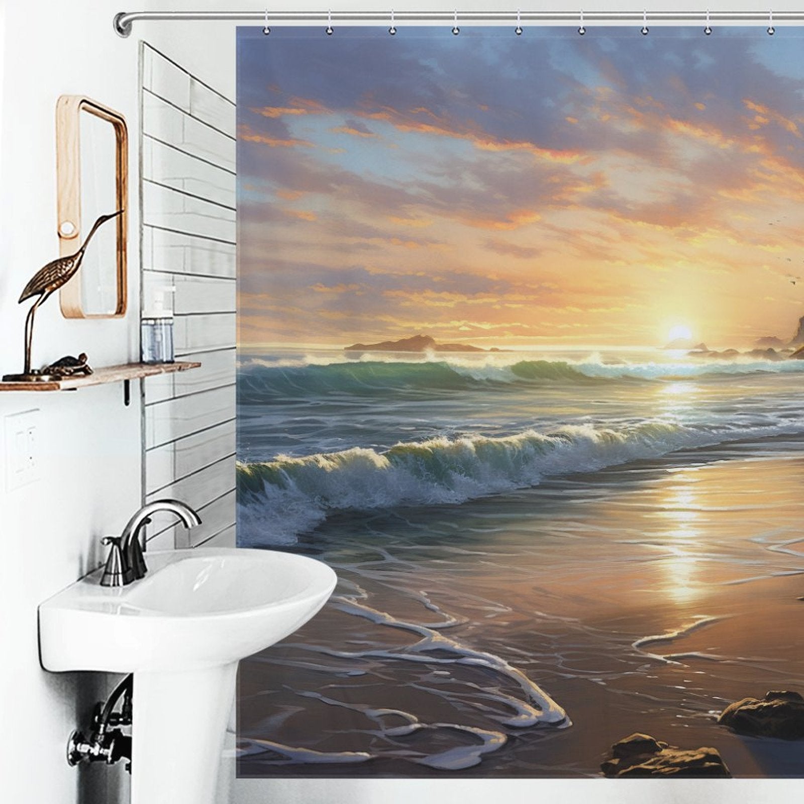 Nature's Sunrise Beach Shower Curtain