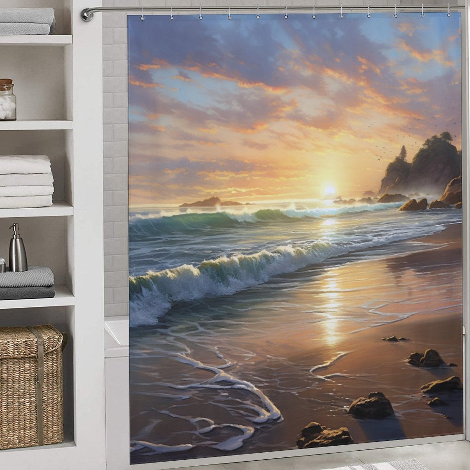 Nature's Sunrise Beach Shower Curtain