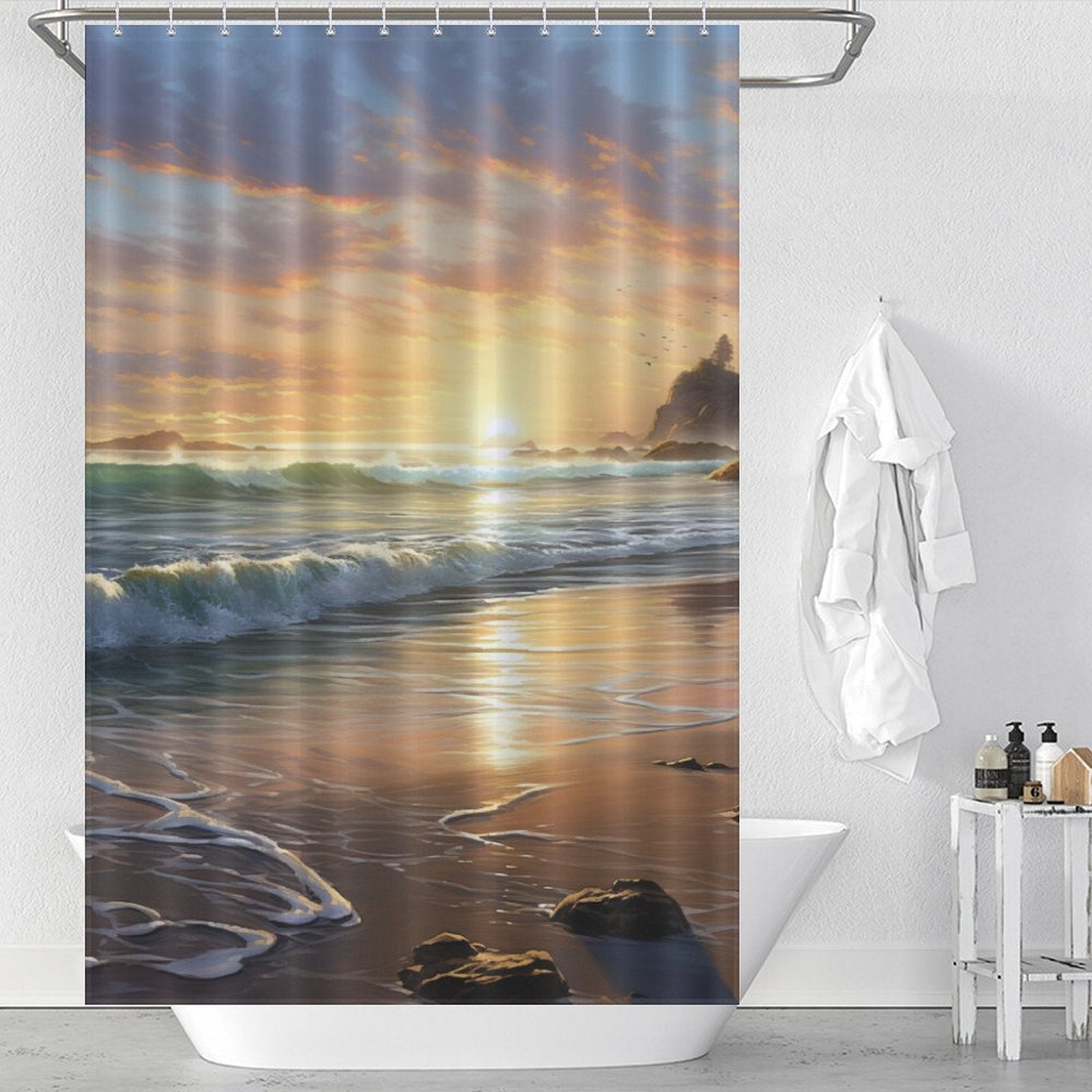 Nature's Sunrise Beach Shower Curtain