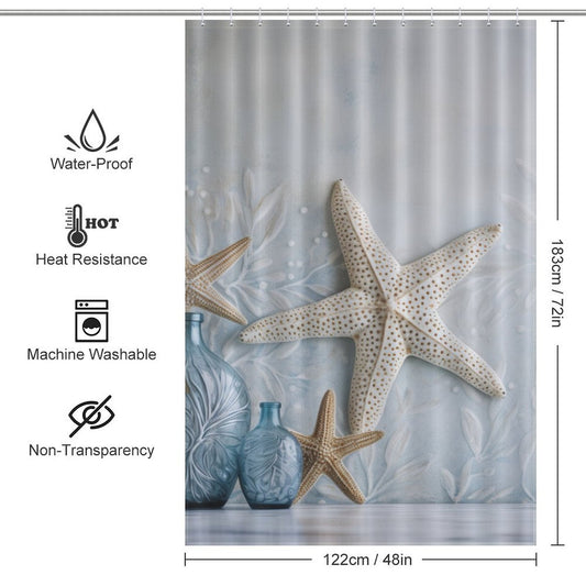 Nautical Elegance Starfish Shower Curtain